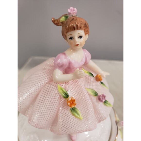 RARE Vintage 1975 Maruri‎ Masterpiece Bone China Girl Trinket Box Enesco Ballet - Picture 9 of 9